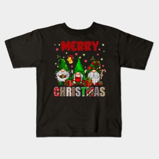 Merry Christmas Gnome Family Funny Xmas Tree Women Men Kids Kids T-Shirt